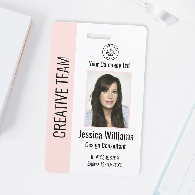 Personalized Corporate Employee ID Badge Blush (Creator Uploaded)