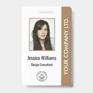Personalized Corporate Employee ID Badge Brown