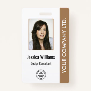 Personalized Corporate Employee ID Badge Brown