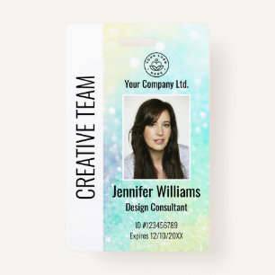 Personalized Corporate Employee ID Badge Glitter