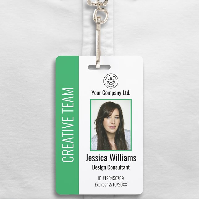 Personalized Corporate Employee ID Badge Green (Creator Uploaded)