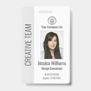Personalized Corporate Employee ID Badge Grey