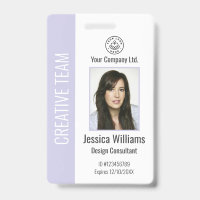 Personalized Corporate Employee ID Badge Lavender