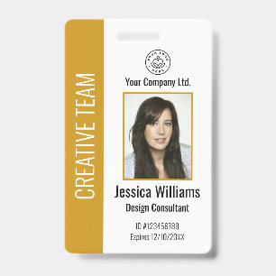 Personalized Corporate Employee ID Badge Mustard