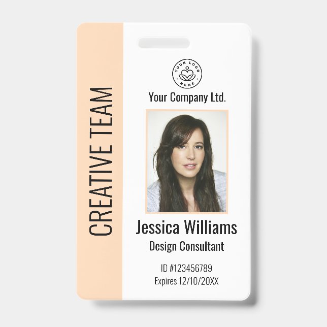 Personalized Corporate Employee ID Badge Peach (Avant)