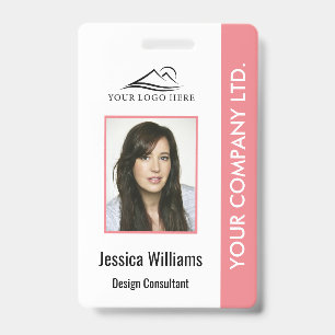 Personalized Corporate Employee ID Badge Pink