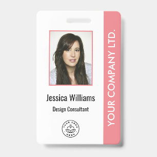 Personalized Corporate Employee ID Badge Pink