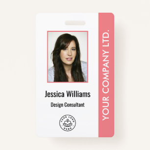 Personalized Corporate Employee ID Badge Pink