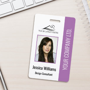 Personalized Corporate Employee ID Badge Purple