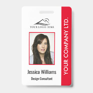 Personalized Corporate Employee ID Badge Red