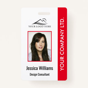 Personalized Corporate Employee ID Badge Red