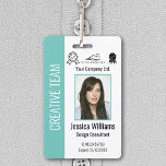 Personalized Corporate Employee ID Badge Teal<br><div class="desc">Easily personalize this professional employee photo ID badge with your custom details.</div>