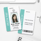 Personalized Corporate Employee ID Badge Teal