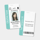 Personalized Corporate Employee ID Badge Teal