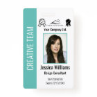 Personalized Corporate Employee ID Badge Teal