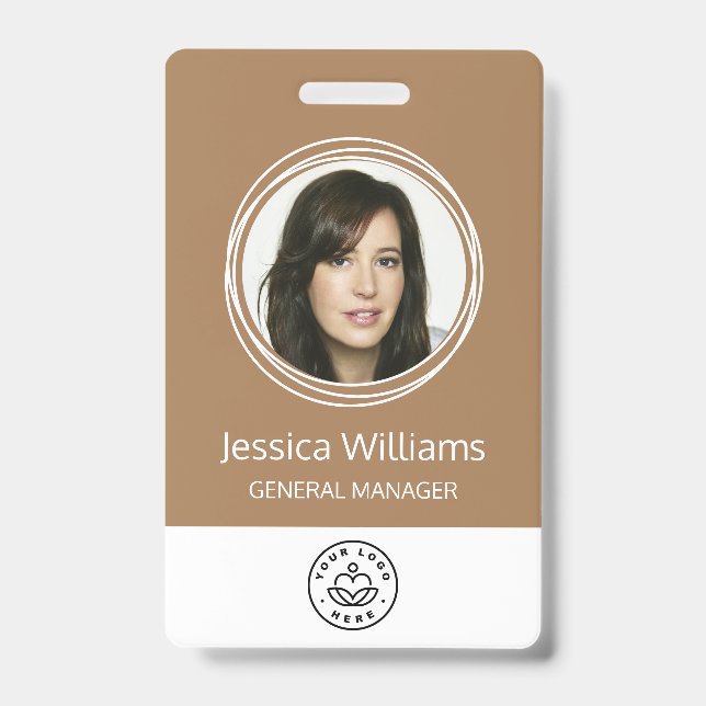 Personalized Corporate Employee ID Brown Badge (Front)