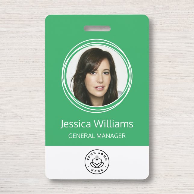 Personalized Corporate Employee ID Green Badge (Creator Uploaded)