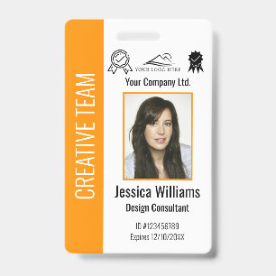 Personalized Corporate Employee ID Orange Badge