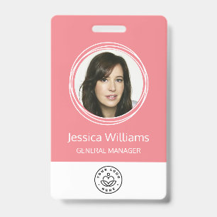 Personalized Corporate Employee ID Pink Badge
