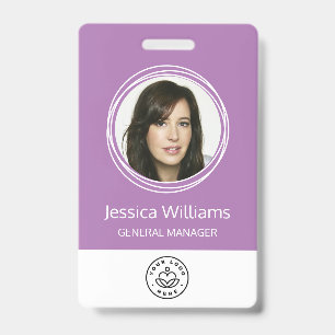 Personalized Corporate Employee ID Purple Badge