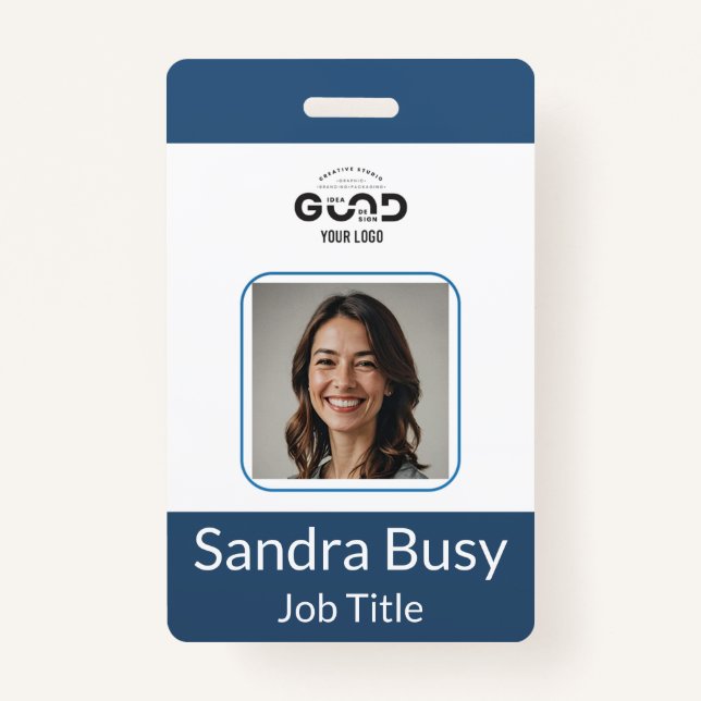 Personalized Corporate Employee ID Vertical Badge (Front)