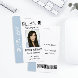 Personalized Corporate Employee Light Blue ID Badge