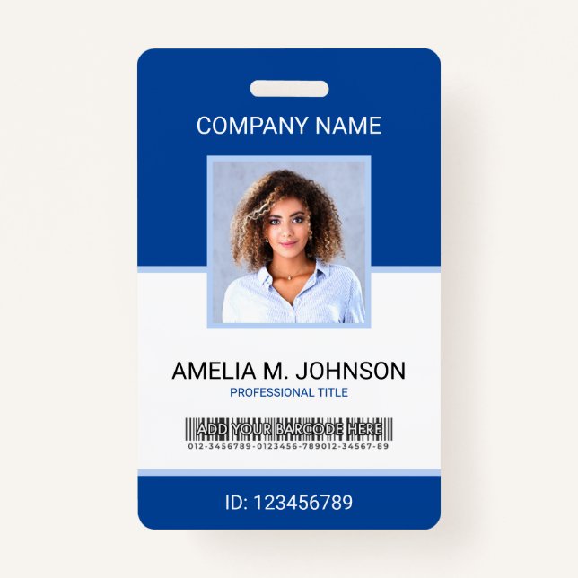 Personalized Corporate Employee Photo ID Badge (Front)