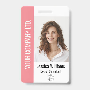 Personalized Corporate Employee Pink ID Badge