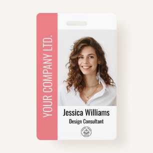 Personalized Corporate Employee Pink ID Badge