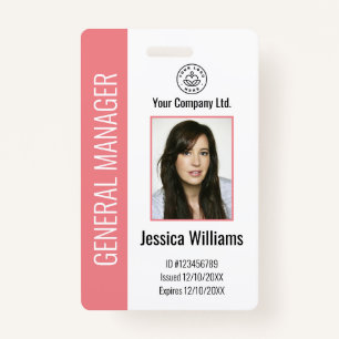 Personalized Corporate Employee Pink ID Badge