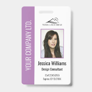 Personalized Corporate Employee Purple ID Badge