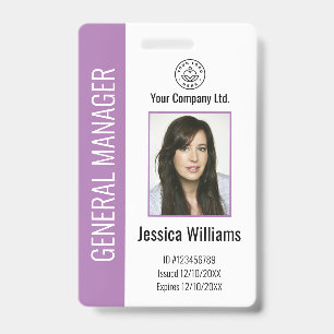 Personalized Corporate Employee Purple ID Badge