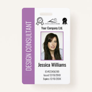Personalized Corporate Employee Purple ID  Badge
