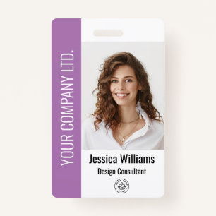 Personalized Corporate Employee Purple ID Badge