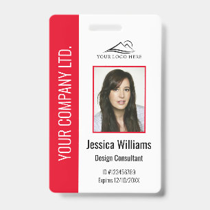Personalized Corporate Employee Red ID Badge