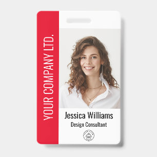 Personalized Corporate Employee Red ID Badge