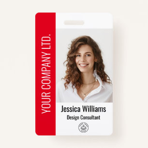 Personalized Corporate Employee Red ID Badge