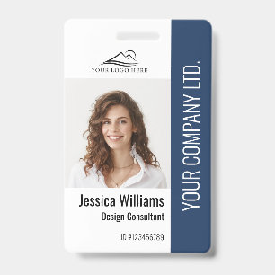 Personalized Corporate Employee Staff Blue ID Badge