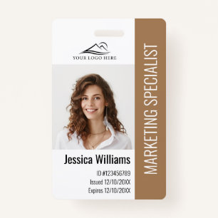 Personalized Corporate Employee Staff Brown ID Badge