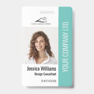 Personalized Corporate Employee Staff Teal ID Badge