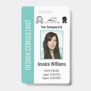 Personalized Corporate Employee Teal ID Badge
