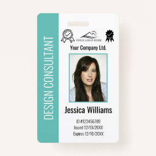 Personalized Corporate Employee Teal ID Badge