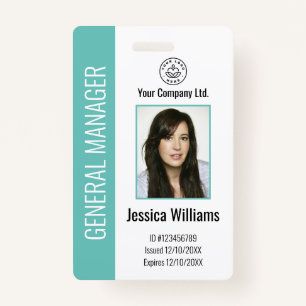 Personalized Corporate Employee Teal ID Badge