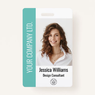Personalized Corporate Employee  Teal ID Badge