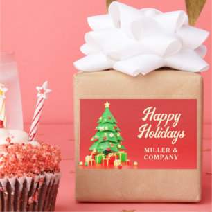 Personalized Corporate Happy Holidays Christmas Sticker