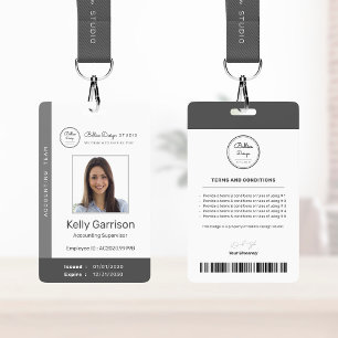 Personalized Corporate Modern Employee ID barcode Badge
