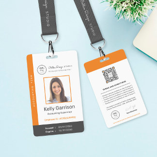 Personalized Corporate Modern Employee ID QR Code Badge