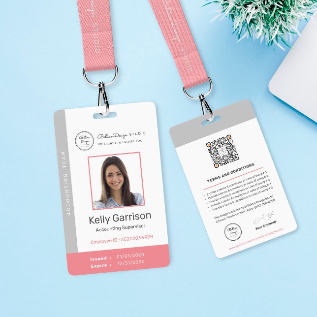 Personalized Corporate Modern Employee ID QR Code Badge (Creator Uploaded)