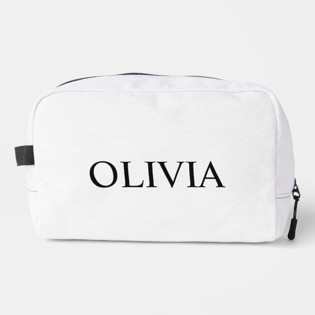Personalized Cosmetic Bag, Custom Corduroy Makeup  Dopp Kit (Front)