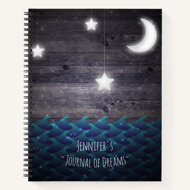 Personalized Cosmic Ocean Dreams Notebook (Front)